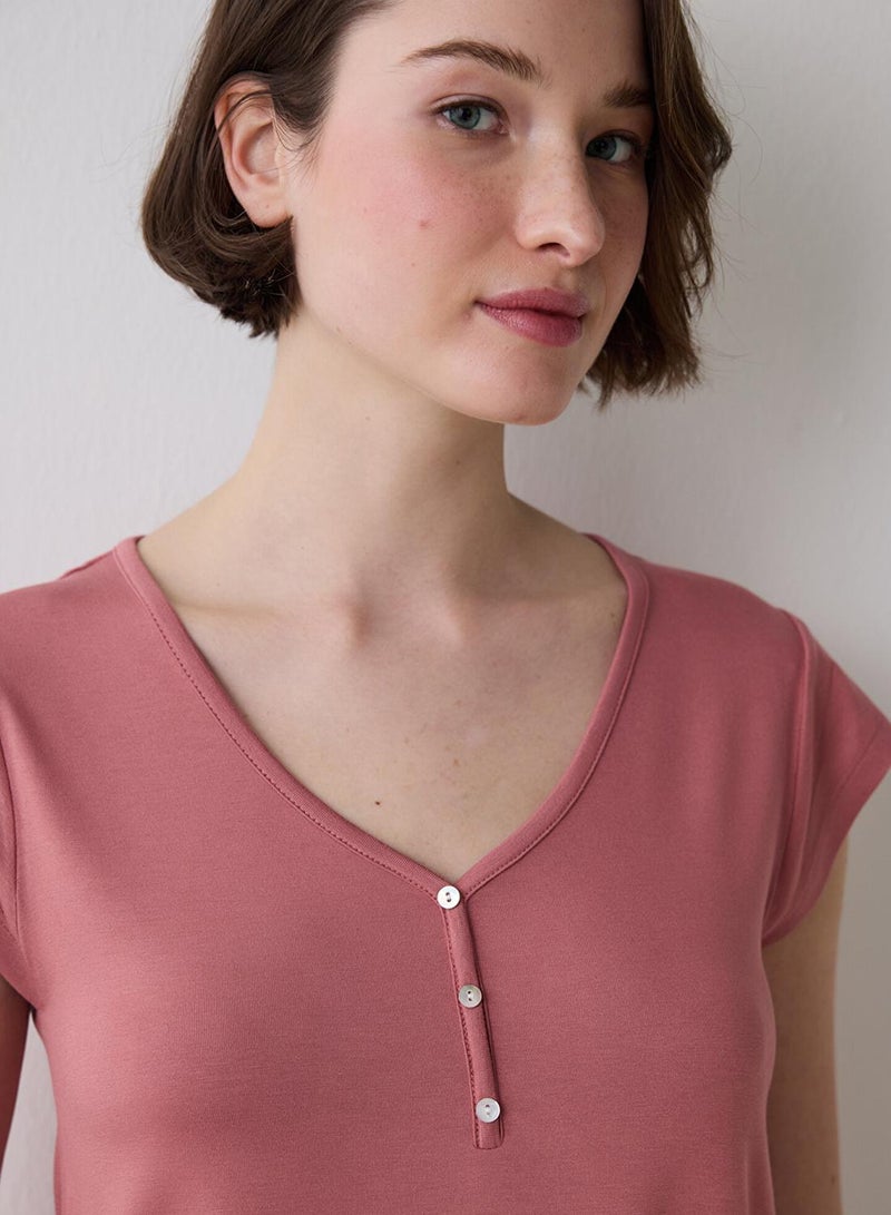 بنتي طقم بيجاما ميا كابري وردي مغبر - Image 3