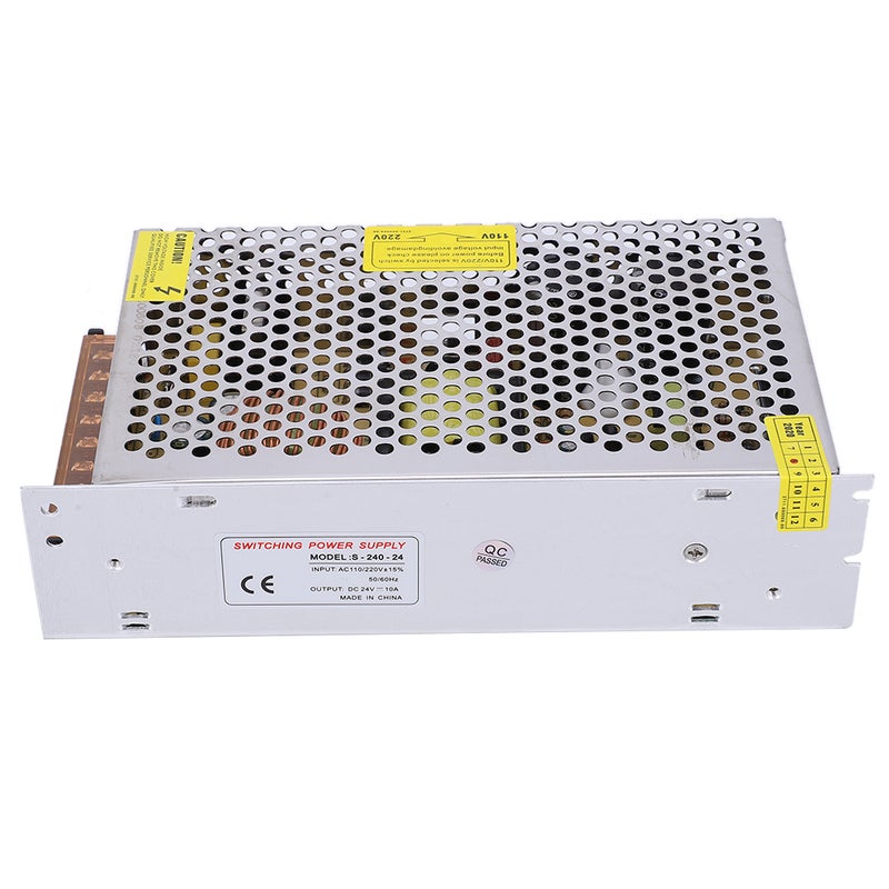 مصدر طاقة تغياري منظم عالمي DC 24V 10A لأشرطة الإضاءة LED والمراقبة المرئية المحمية (CCTV) - Image 5