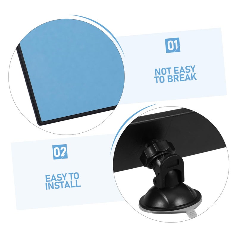 Universal Car Rearview Mirror Wide Angle Safety Strong Suction Cup Rotation Interior - Image 4