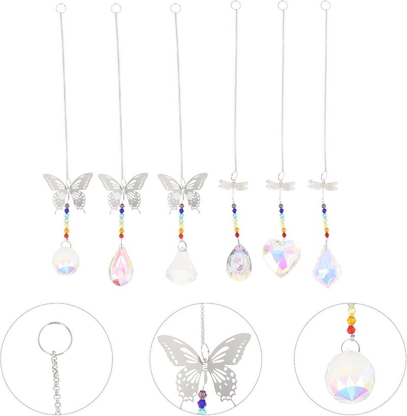 6 قطع كريستال سلسلة سحب مروحة السقف منشورات تعليق قلادات لديكور الإضاءة - Image 4