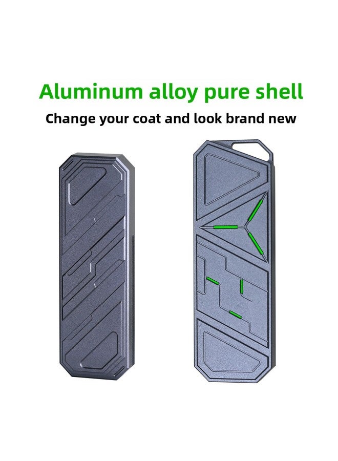 NVMe M2 Solid State Box Aluminum Alloy Heat Dissipation Pure Shell 2280 M.2 Replacement Horse-Color:Rote42 Pure Shell  - Image 2
