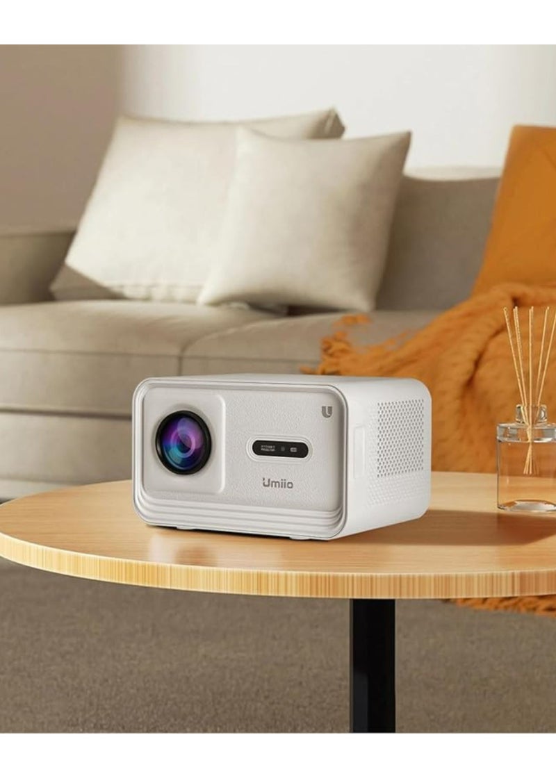 أوميو جهاز عرض مسرح منزلي ذكي U8 Pro 4K 5G WIFI وبلوتوث جهاز عرض كهربائي بؤري للأفلام والألعاب - أبيض - Image 2