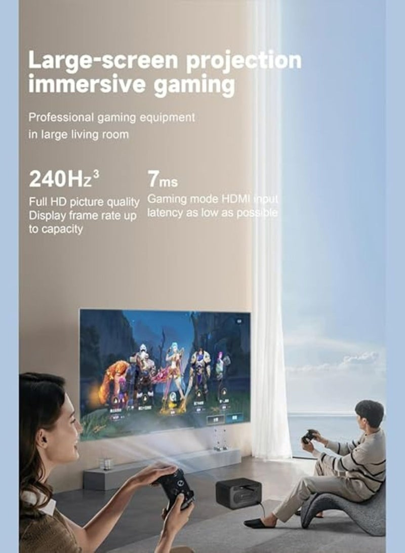 أوميو جهاز عرض مسرح منزلي ذكي U8 Pro 4K 5G WIFI وبلوتوث جهاز عرض كهربائي بؤري للأفلام والألعاب - أبيض - Image 5