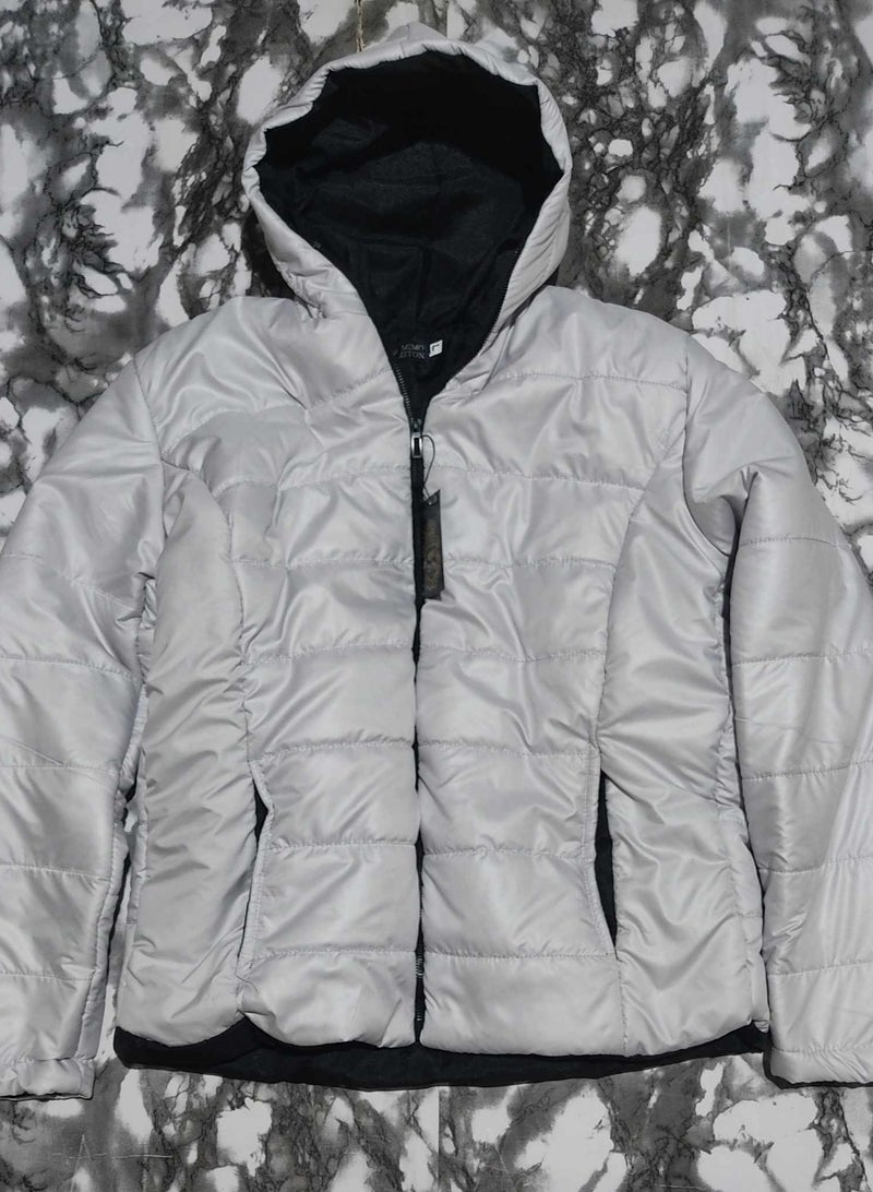 synthetic puffer jacket Padded MicroFiber inside - Silver - Image 2