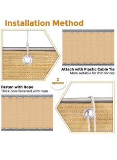 HOME TASTE Balcony Privacy Screen 0.9x5M – Beige HDPE Fence Cover, 230g/m² UV-Resistant Wind & Sun Shade with Grommets, Cable Ties & Rope  - Image 5