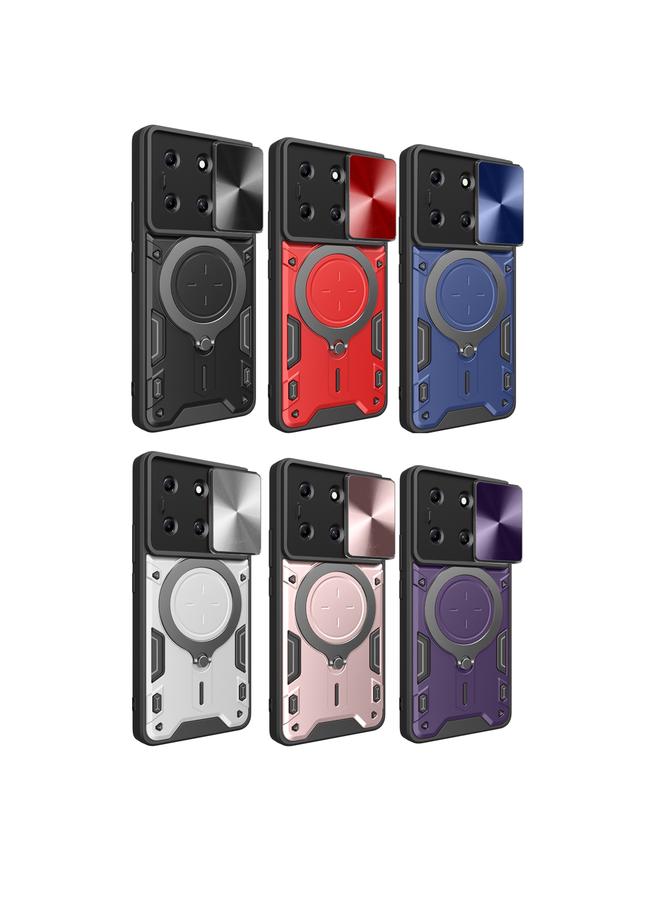 زبون جراب لهاتف Infinix Note 30i CD Texture Sliding Camshield حامل مغناطيسي للهاتف - Image 2