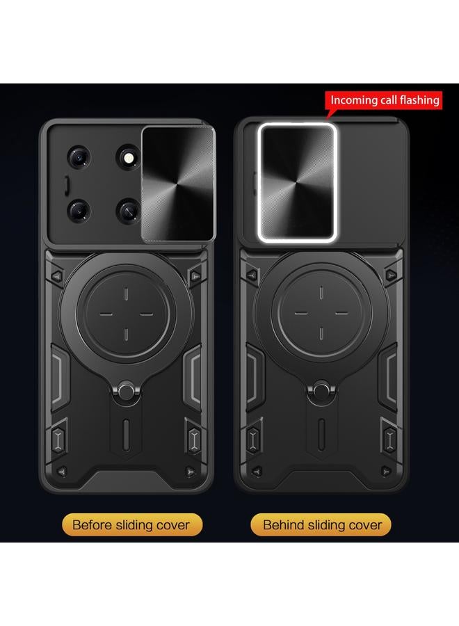 زبون جراب لهاتف Infinix Note 30i CD Texture Sliding Camshield حامل مغناطيسي للهاتف - Image 5