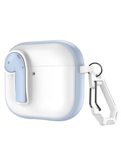 Suitable For Apple Airpods 4 Protective Case With Lock Switch Creative Headset Bluetooth Case Pro2 Soft Drop-proof Case-Color:White Light Blue-Applicable Models:Airpods Pro2