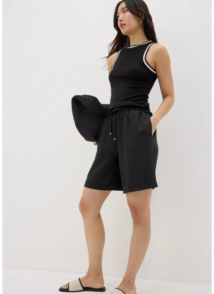 Matalan Black Tie Waist Shorts