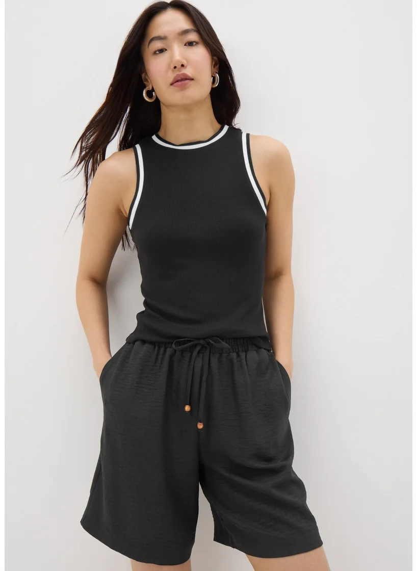 Matalan Black Tie Waist Shorts
