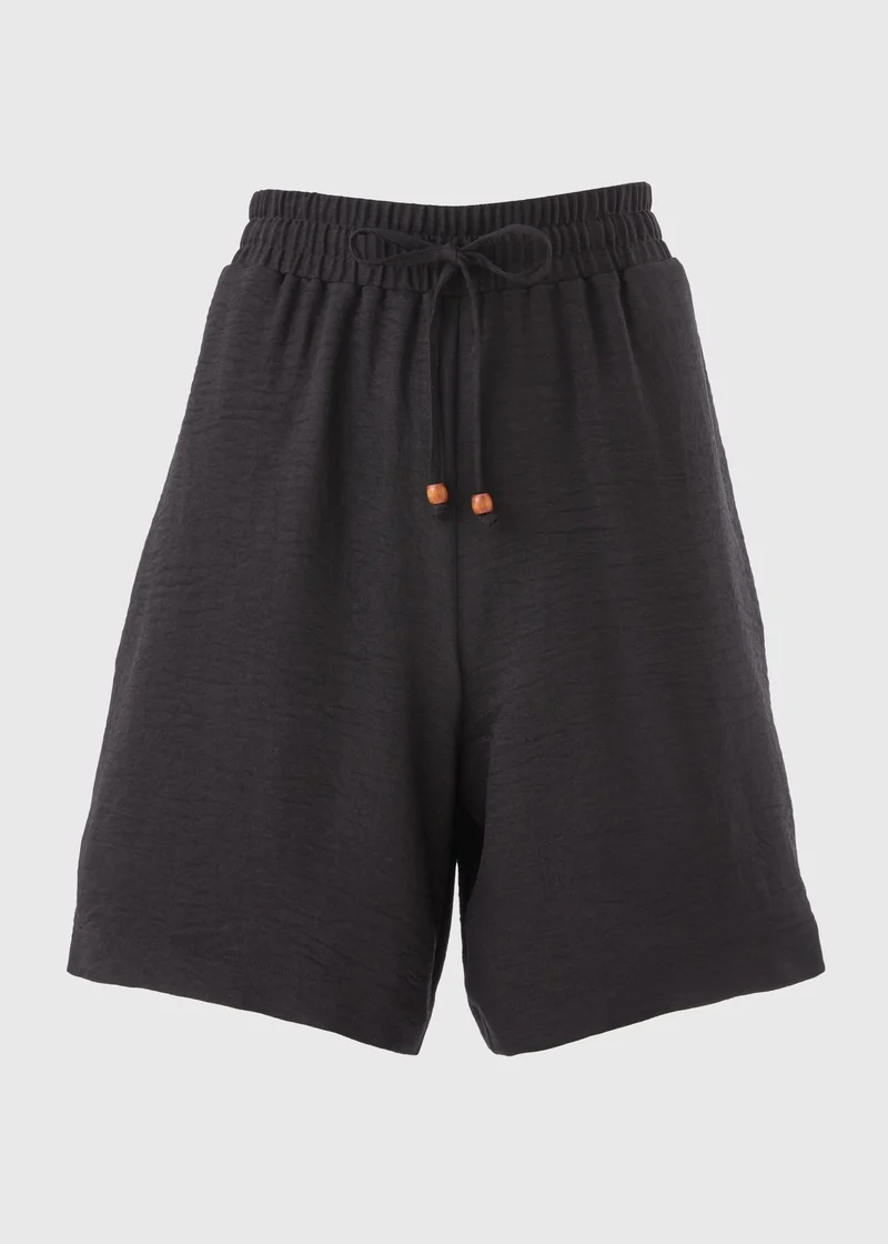 Matalan Black Tie Waist Shorts