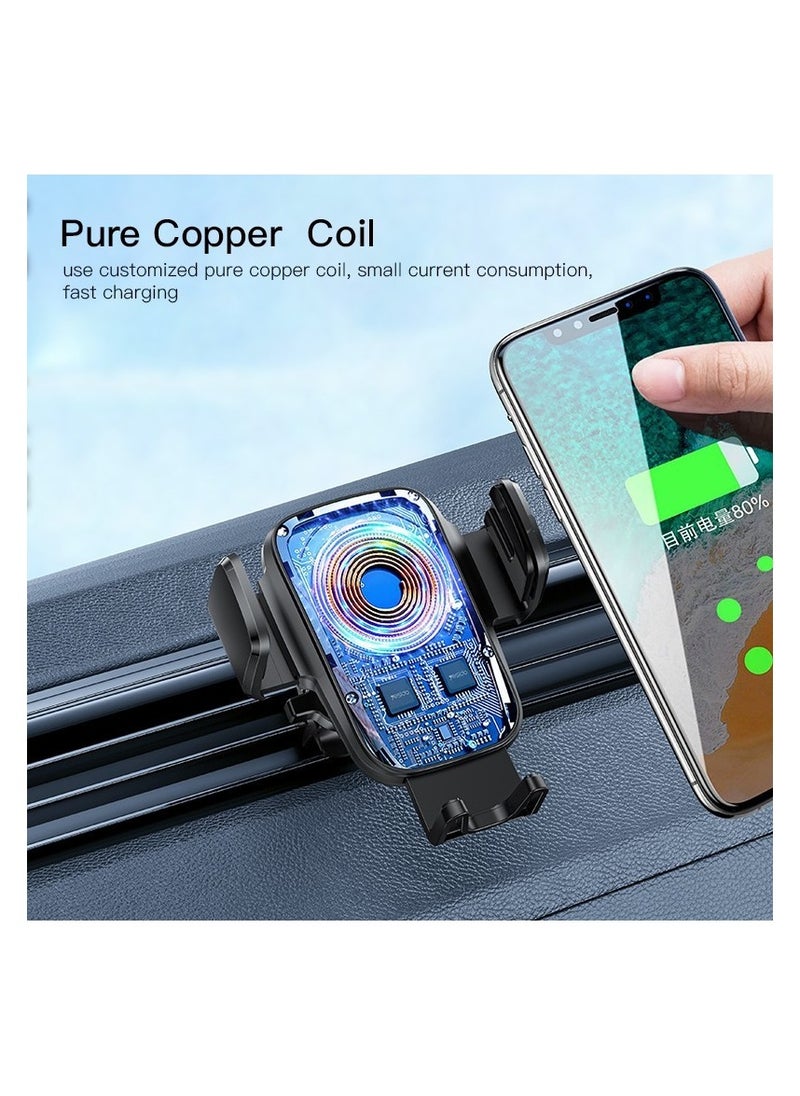 Yesido - C186 Suction Cup Air vent Phone Holder | 15W Wireless Memoried Clip Charging holder - Image 1