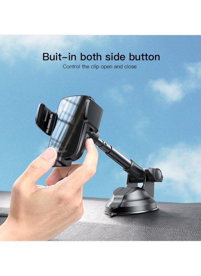Yesido - C186 Suction Cup Air vent Phone Holder | 15W Wireless Memoried Clip Charging holder - Image 1