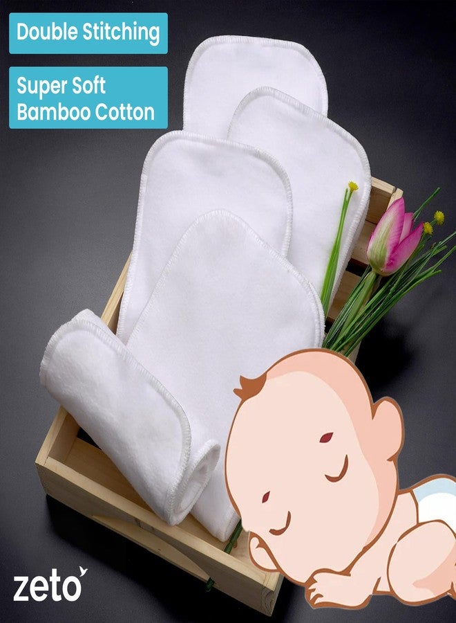 ZETO Reusable Diaper Insert Pads, Soft 5 Layered Wet Free Cloth Inserts, Washable & Quick Dry Nappy Liners for Infants & Toddlers, Pack of 5 - Image 5