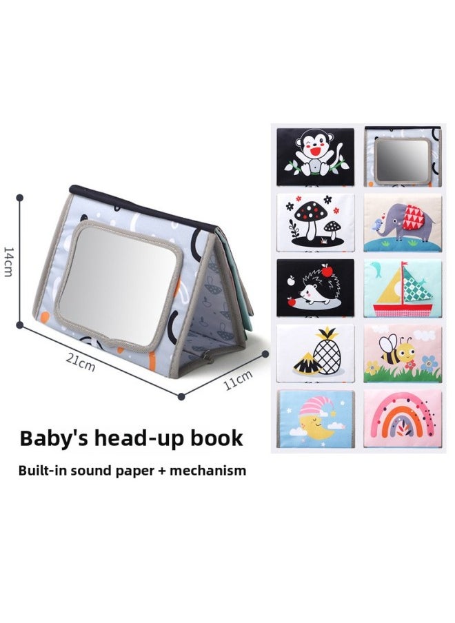 Design Baby Early Education Cloth Book Calendar Design Baby Head Lifting Training Multidimensional Color Enlightenment Book-Color:Elephant Desk Calendar Hahaha Mirror Cloth Book  - Image 1