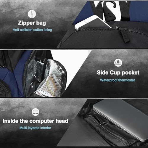 LARIPOP Large Basketball Backpack Sports Gym Bag with Ball Holder Ventilated Shoe Compartment Insulated Cooler Pockets Reflective Strips Fence Hook for Men Youth Athletic Training - Image 3