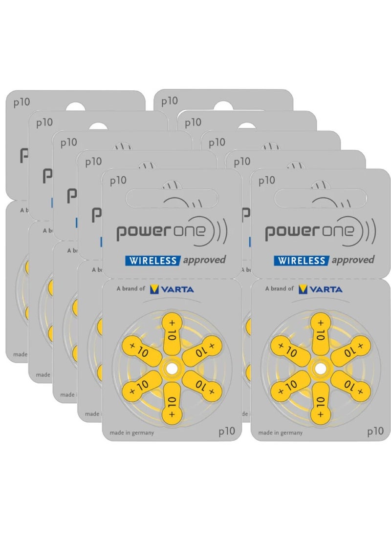 PowerOne - Powerone (Size 10) Hearing Aid 1.45V Batteries - 60 Pieces - Image 1