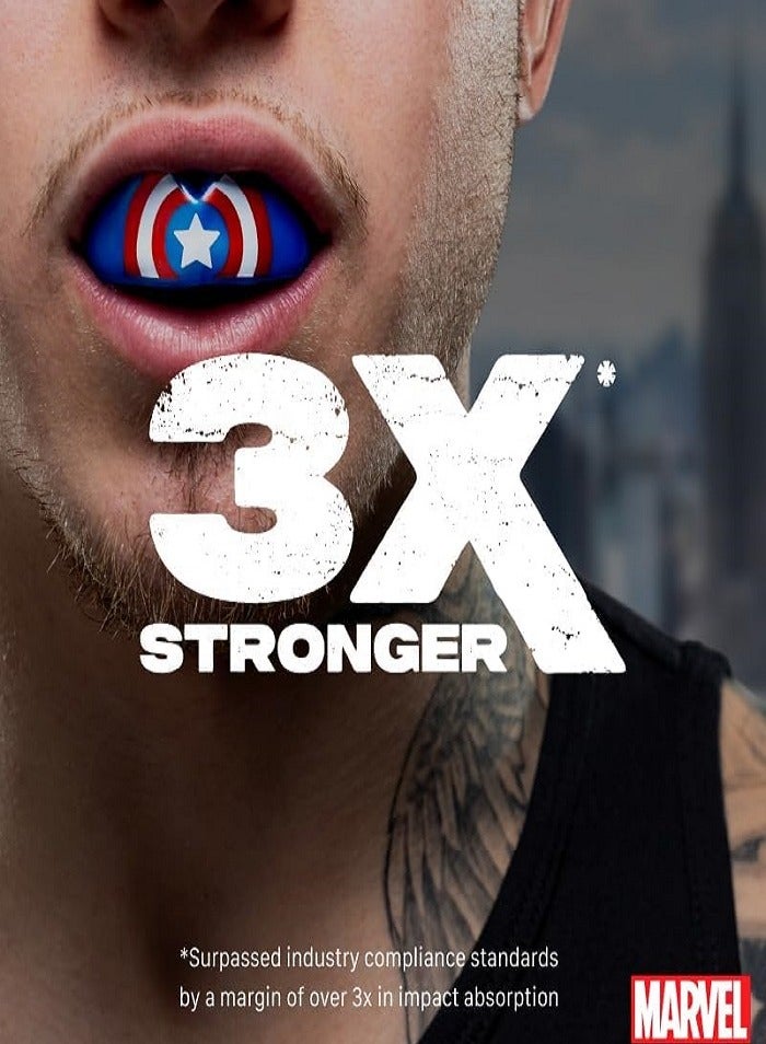 MARVEL Captain America mouthguard Adult, Full contact for all sports including rugby, martial arts, boxing, ice hockey and all contact sports - Image 2