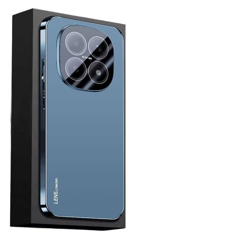 غطاء واقي بAcrylic لـ Redmi Note 15 مع حماية من السقوط وتغطية كاملة مع مقاوم للصدمات مع ملمس غير لامع مع قبضة مضادة للانزلاق باللون أزرق داكن مضاد للانزلاق من الأكريليك باللون الأ. - Image 1