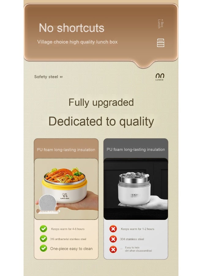 آنا حافظة غداء بتصميم ياباني مصنوعة من الفولاذ المقاوم للصدأ 316، مثالية للتسخين في الميكروويف. - Image 3