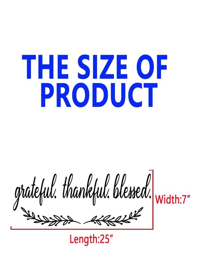 SEATUNE Inspirational Quotes Wall Stickers for Kitchen: Home Inspirational Pantry Dining Room Vinyl Art Wall Decals - Family Wall Decor - Grateful Thankful Blessed 25" X 7" - Image 3