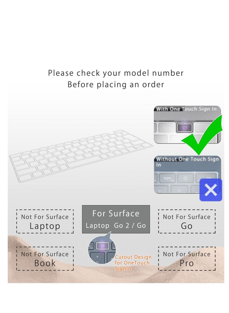 Keyboard Cover for 2023 Microsoft Surface Laptop Go 3/ Laptop Go 2/ Laptop Go 12.4" - Premium Ultra Thin, High Transparency Keyboard Protector Skin - Image 4