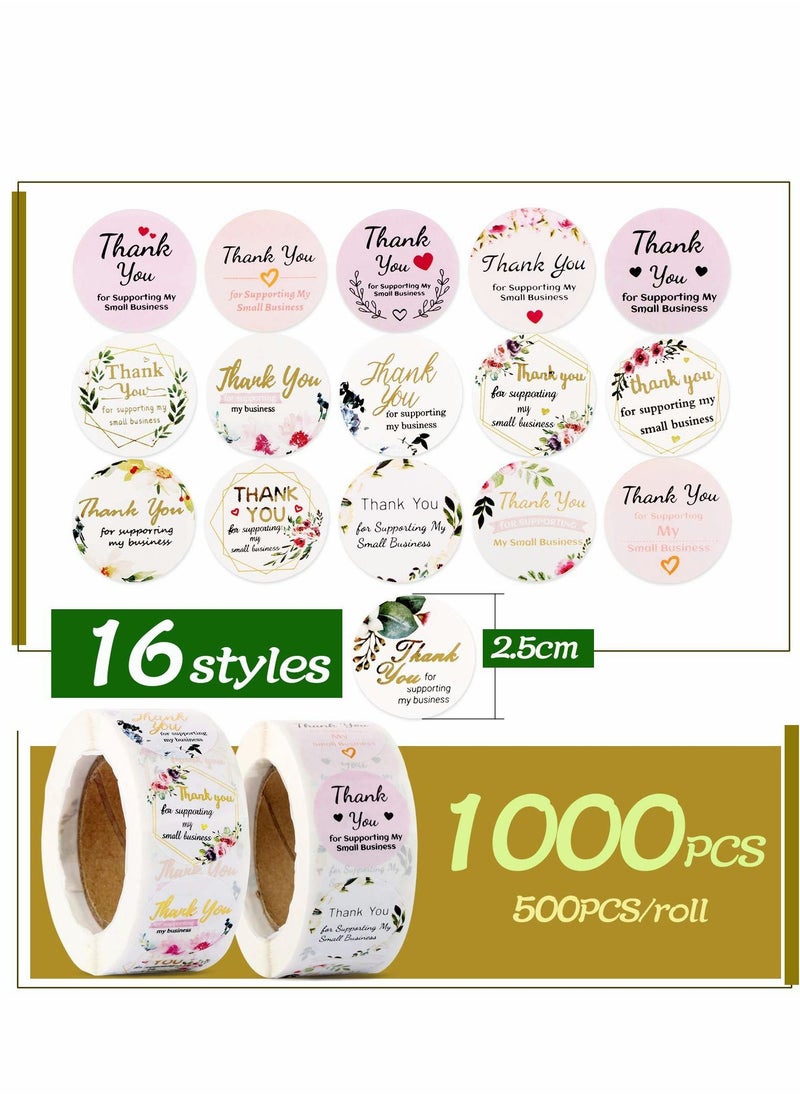 Y&D Thank You Label Sticker Roll 1000Pcs 2Rolls  - Image 1