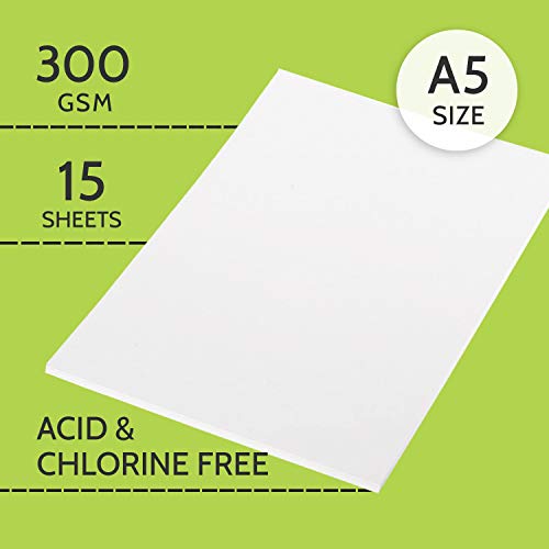 PaperPep Artists' Watercolour Paper 300GSM Cold Pressed A3 (Pack of 5) + A4 (Pack of 10) + A5 (Pack of 15) for Watercolour, Gouache, Ink, Acrylic, Art Painting, Drawing for Artists' & Amateurs - Image 4