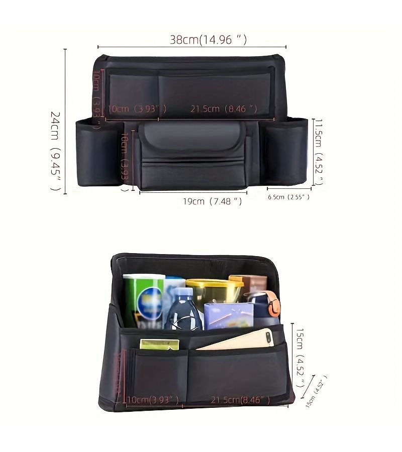 Black Foldable Washable Car Center Console With Storage Bag H312A - Image 4