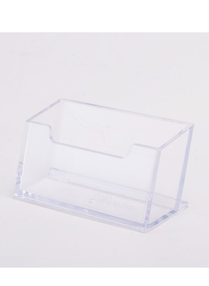 Deli Deli E7623 GPPS Business Card Holder - 100x38x82mm, Transparent, 1PCS/OPP Bag - Ideal for Office & Professional Use  - Image 2