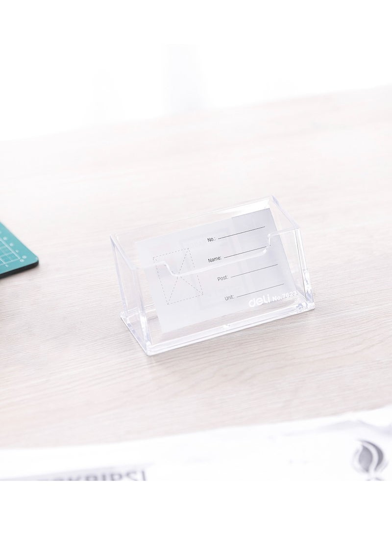 Deli Deli E7623 GPPS Business Card Holder - 100x38x82mm, Transparent, 1PCS/OPP Bag - Ideal for Office & Professional Use  - Image 5
