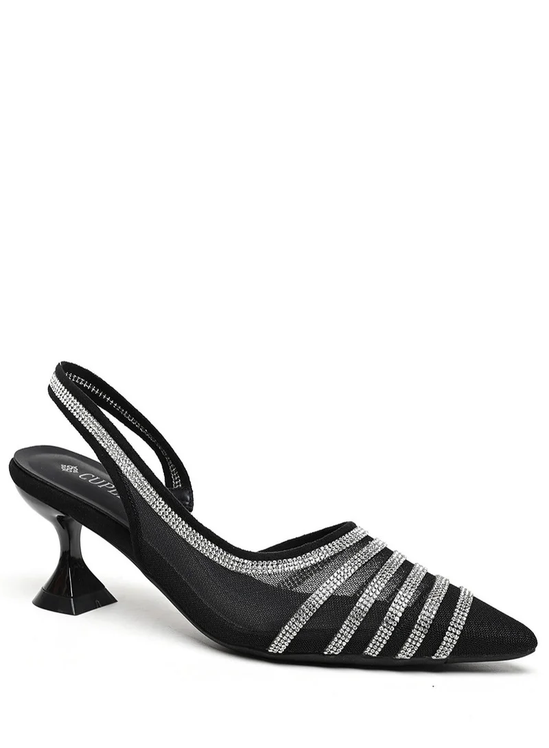Cuple Sling back Embellished  Heeled Sandals