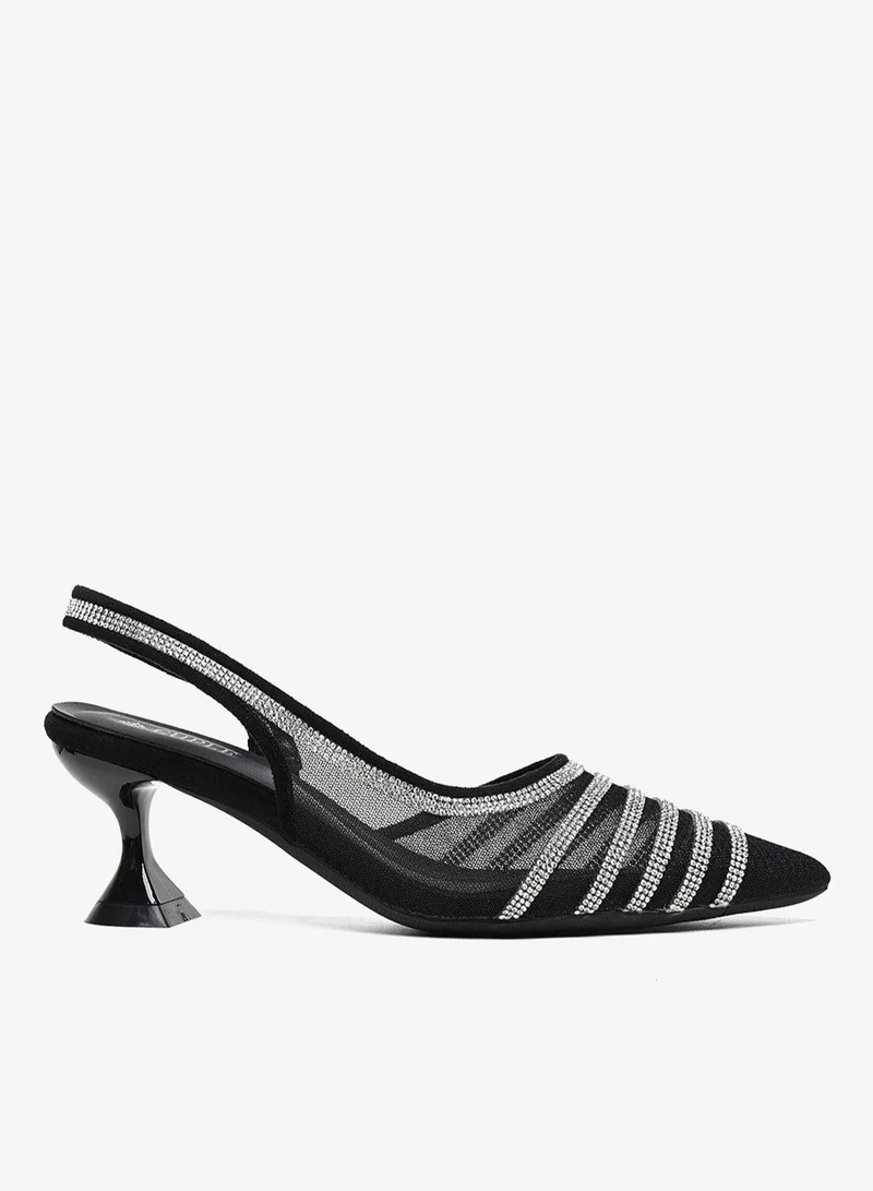 Cuple Sling back Embellished  Heeled Sandals