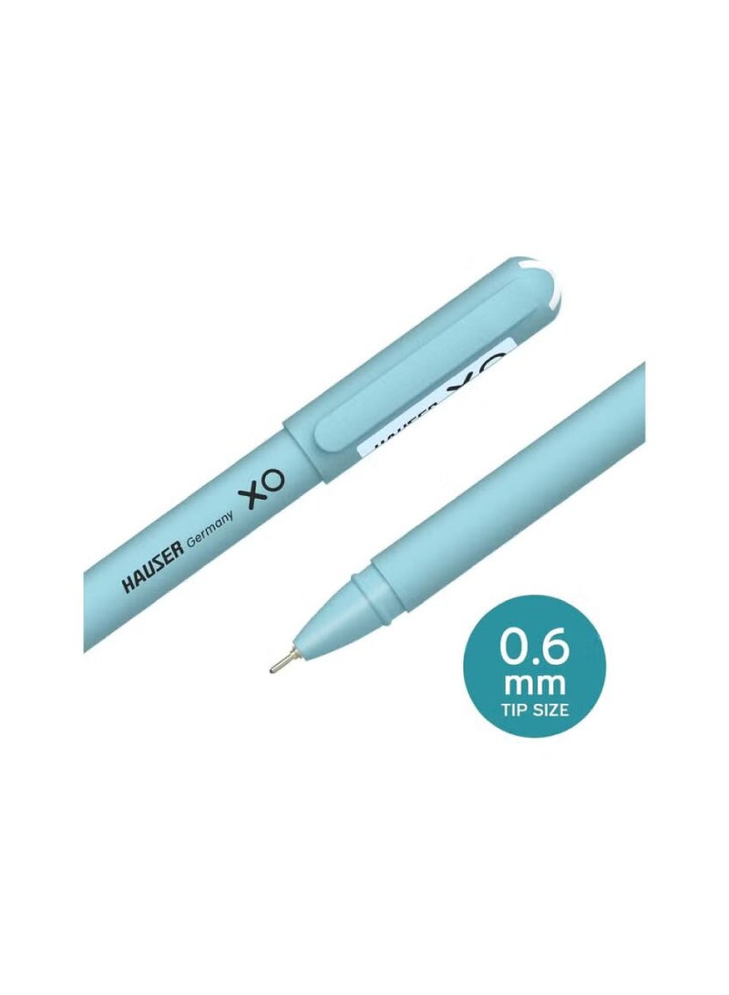 Hauser Germany Hauser Original XO 0.7mm Ball Pen Tumbler Sleek Body Minimalistic Design Matt Finish & Solid Body Type Low Viscosity Ink With Ultra Durable Tip (Pack of 50), Blue,black and red - Image 3