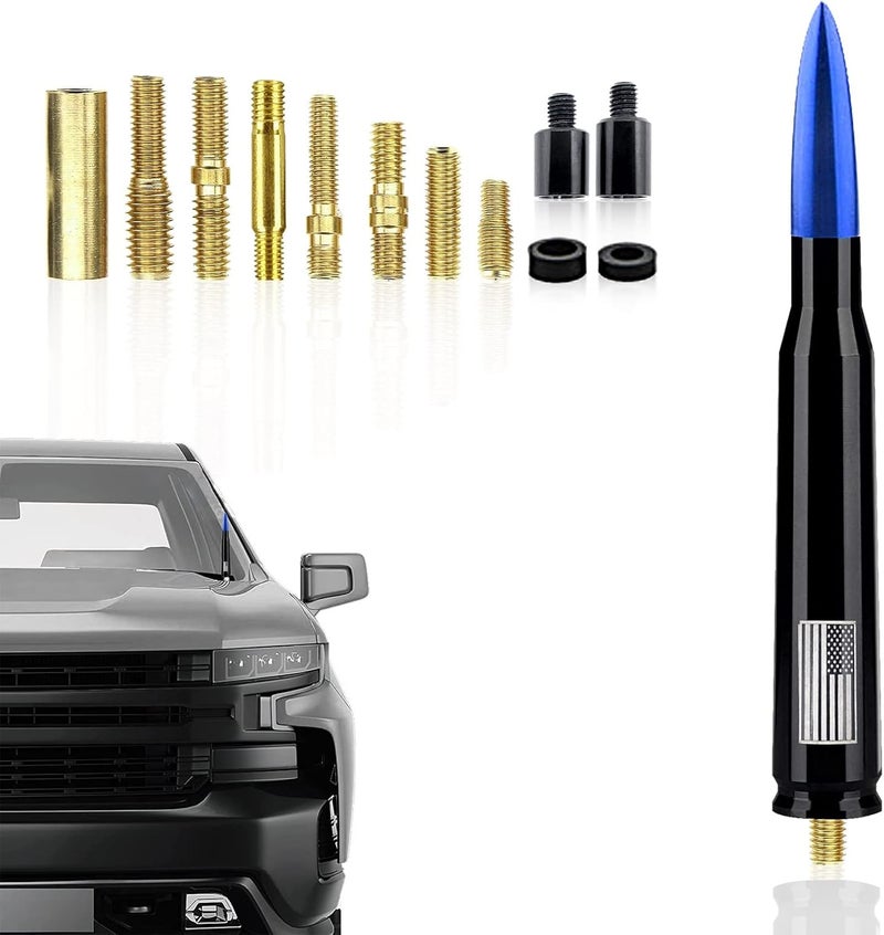 Ajxn Bullet Antenna for GM Chevy Silverado & GMC Trucks - Blue - Image 1