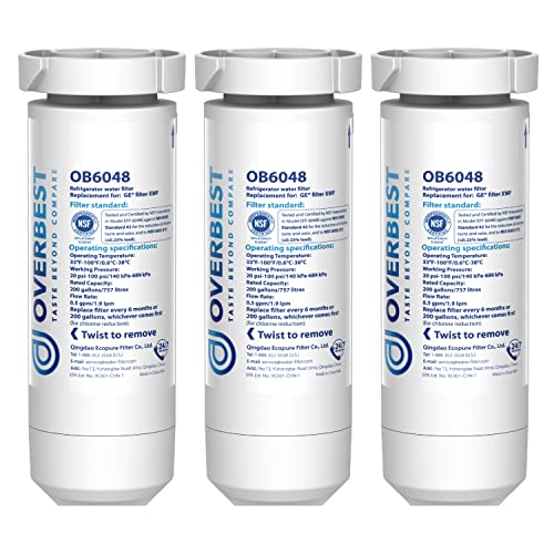 Overbest XWF Replacement for GE® XWF Refrigerator Water Filter, 3 Packs (Not XWFE®) - Image 1