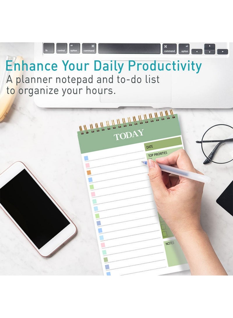 To Do List Notepad, 52 Sheets To Do List Notebook for Work, Twin-ring Spiral Bindling Undated Daily Planner Perfect for Enhanced Productivity and Goal Achievement - Image 1