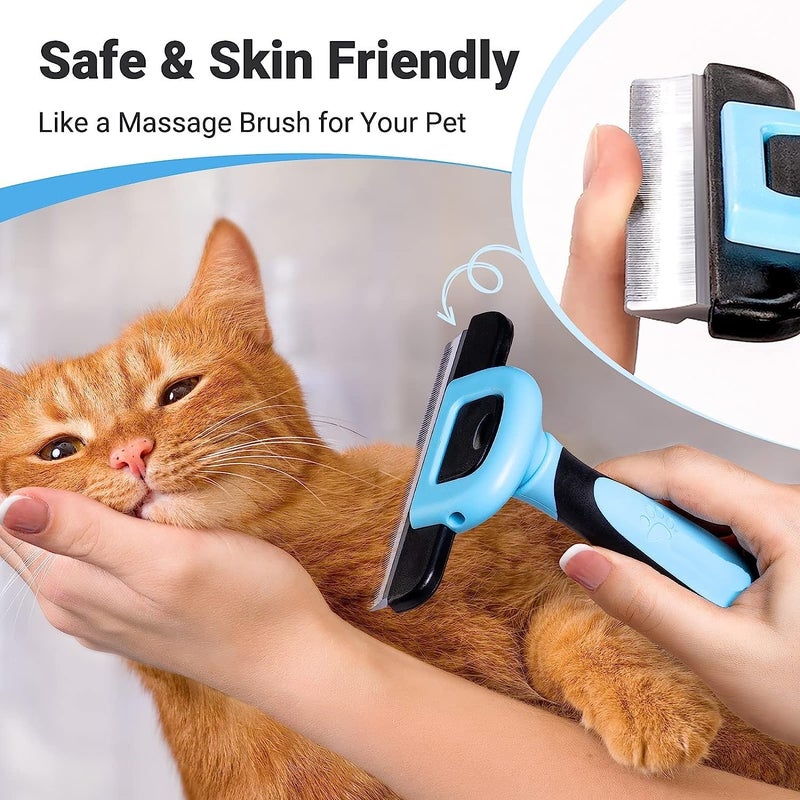 JUDEE® Pet Grooming De-Shedding Tool Brush for Dogs, Cats, and Rabbits | Effectively Reduce Shedding Up To 95% | Dog Faded Comb for Short, Medium, and Long Hair All Breeds (Large) - Image 5