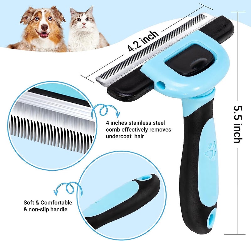 JUDEE® Pet Grooming De-Shedding Tool Brush for Dogs, Cats, and Rabbits | Effectively Reduce Shedding Up To 95% | Dog Faded Comb for Short, Medium, and Long Hair All Breeds (Large) - Image 2