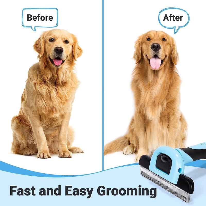 JUDEE® Pet Grooming De-Shedding Tool Brush for Dogs, Cats, and Rabbits | Effectively Reduce Shedding Up To 95% | Dog Faded Comb for Short, Medium, and Long Hair All Breeds (Large) - Image 4