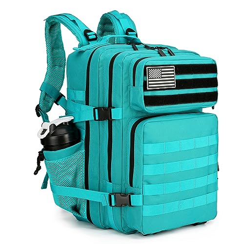 Lovelinks21 45L Tactical Assault Backpack 3 day assault pack with Molle Waterproof backpack Rucksack for Tactical Backpacks (Lake Blue) - Image 1