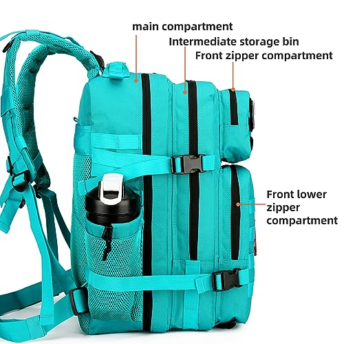 Lovelinks21 45L Tactical Assault Backpack 3 day assault pack with Molle Waterproof backpack Rucksack for Tactical Backpacks (Lake Blue) - Image 3