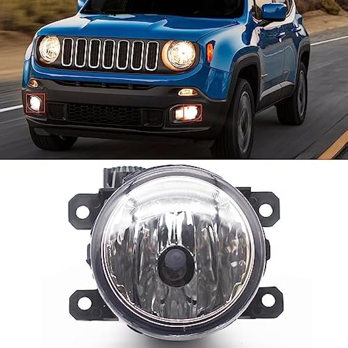 Unity 68256470Aa RL Fog Driving Light Lamp WBulbs Compatible With 15 16 17 18 19 20 Jeep Renegade - Image 1