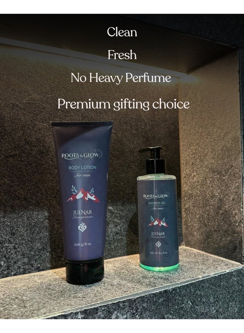 Roots & Glow Shower Gel for Men – 250ml Pomegranate Energizing Body Wash – Deep Cleansing Nourishing Formula – Refreshing Scent, Non-Drying – Pump Dispenser – Roots & Glow - Image 4