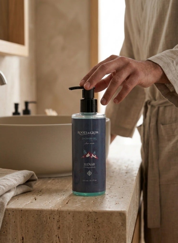 Roots & Glow Shower Gel for Men – 250ml Pomegranate Energizing Body Wash – Deep Cleansing Nourishing Formula – Refreshing Scent, Non-Drying – Paraben-Free – Pump Dispenser – Roots & Glow - Image 2