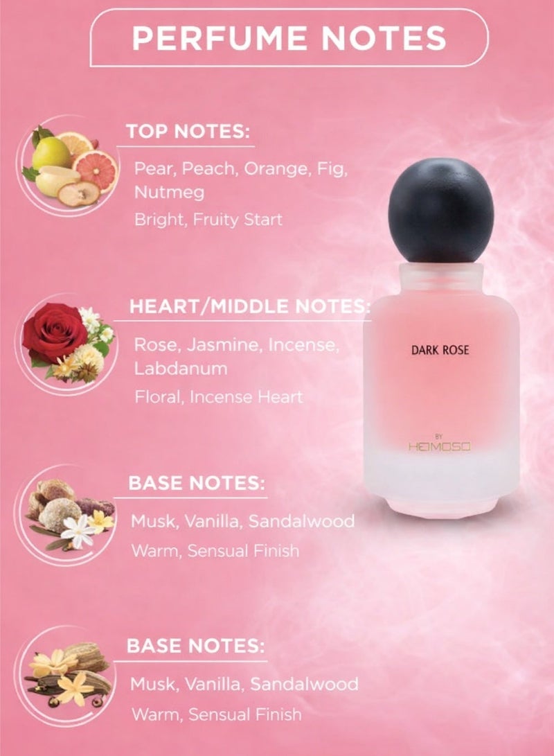 Hermoso عطر دارك روز أو دو برفيوم ١٠٠ مل | عطر يدوم طويلًا للنساء بنفحات الورد والفانيليا والمسك - Image 2