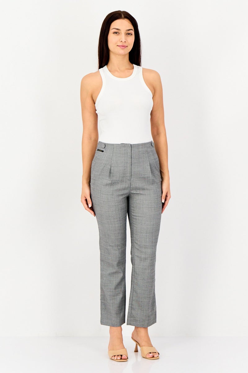 SELECTED Women Regular Fit Heather Dress Pants, Grey - Image 4