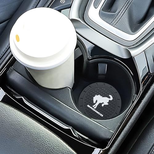 XIGRALUCK Car Cup Holder Coaster for Ford Bronco Sport Recessed Silicone Cupholder Coaster Interior Accessories 2.75in 2Pack Black - Image 3