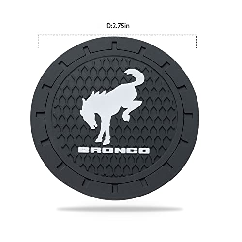 XIGRALUCK Car Cup Holder Coaster for Ford Bronco Sport Recessed Silicone Cupholder Coaster Interior Accessories 2.75in 2Pack Black - Image 5