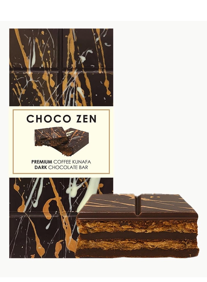 Choco Zen Premium Coffee Kunafa Dark Chocolate Bar 190g